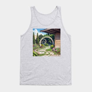 Garden Illustration with a Hidden Emoji Tank Top